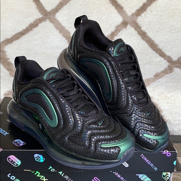 NIKE AIR MAX 720 Black/Black-Metallic Silver Men’s - Picture 14 of 16